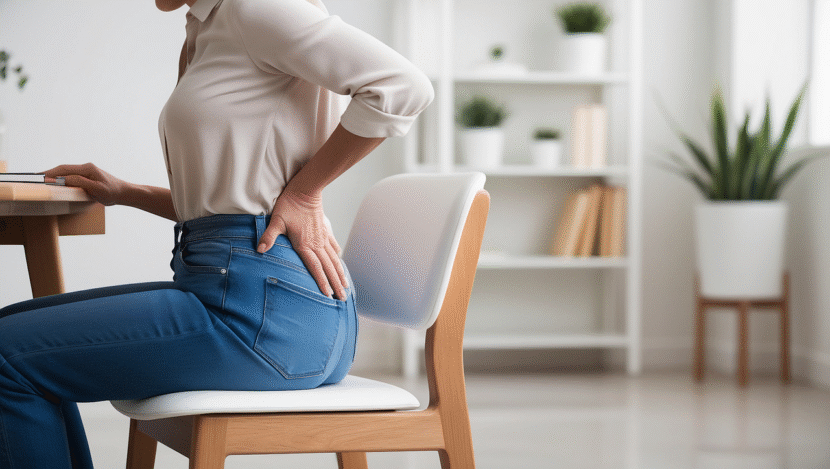 Skuteczne sposoby na złagodzenie bólu pleców: poradnik dla każdego ai generated, woman, back, pain, health, therapy, sad, hurt, seat, sit, back pain
